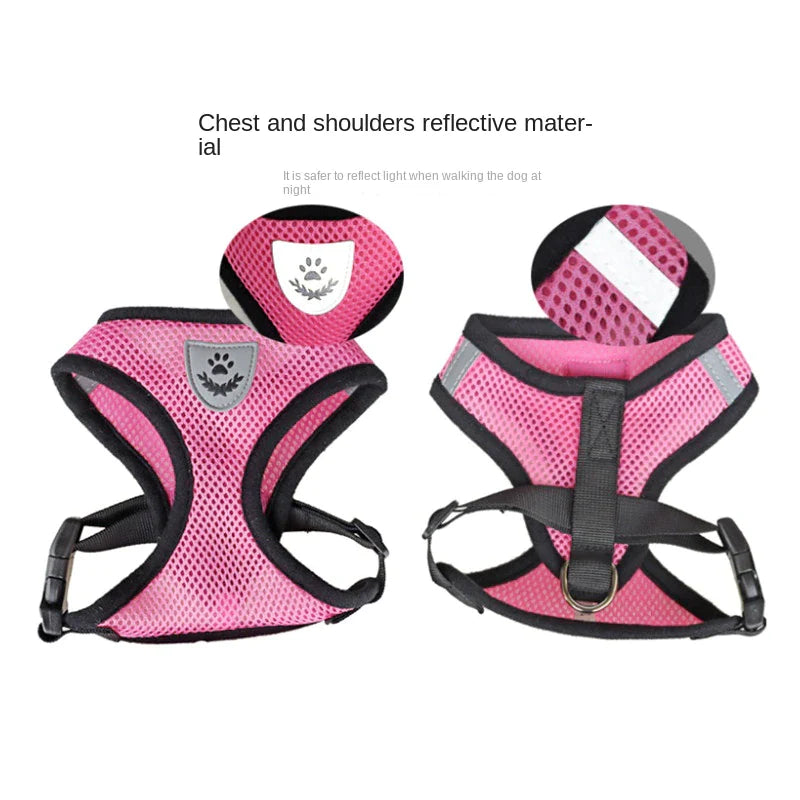 Reflective Harness & Leash Combo – Secure Fit for Small to XL Dogs & Cats