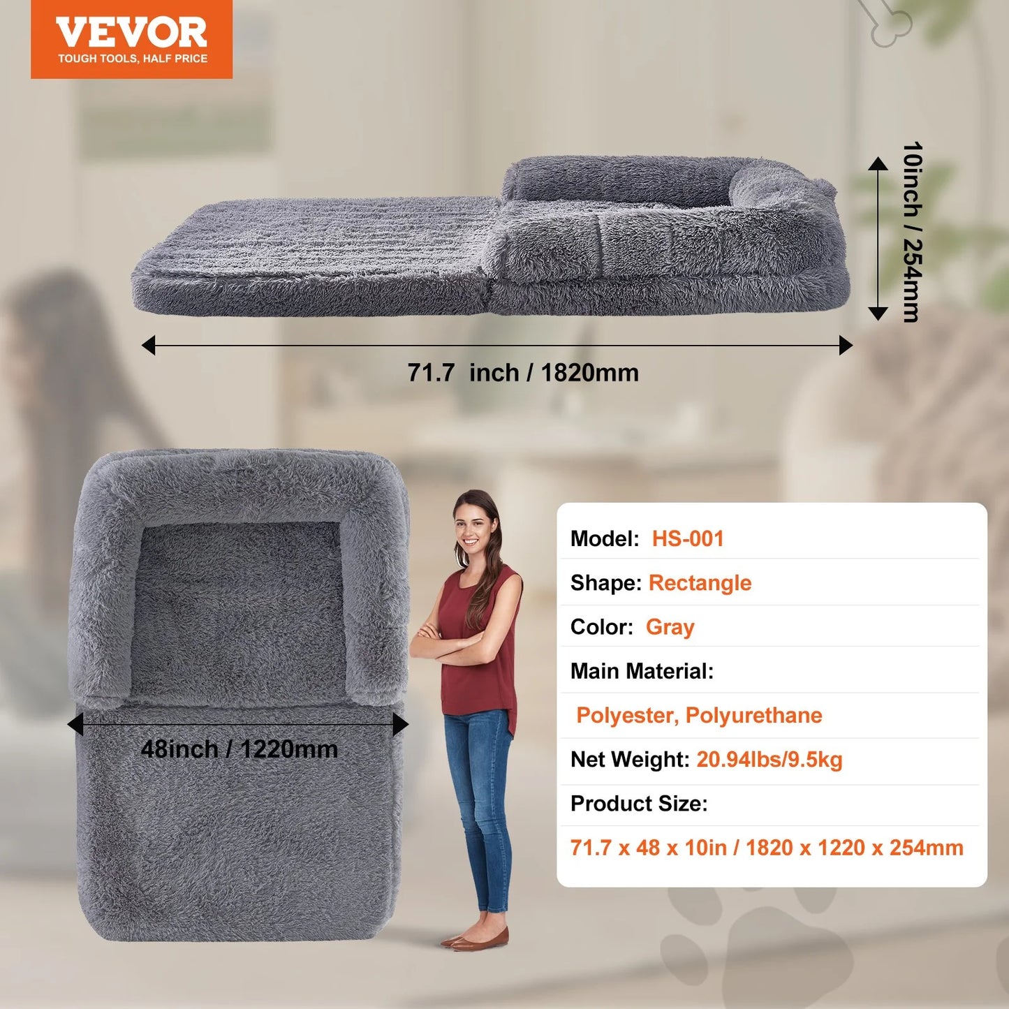 PawLounge Max – Giant Dog Bed for Humans. Ultra-Soft Velvet, Machine Washable