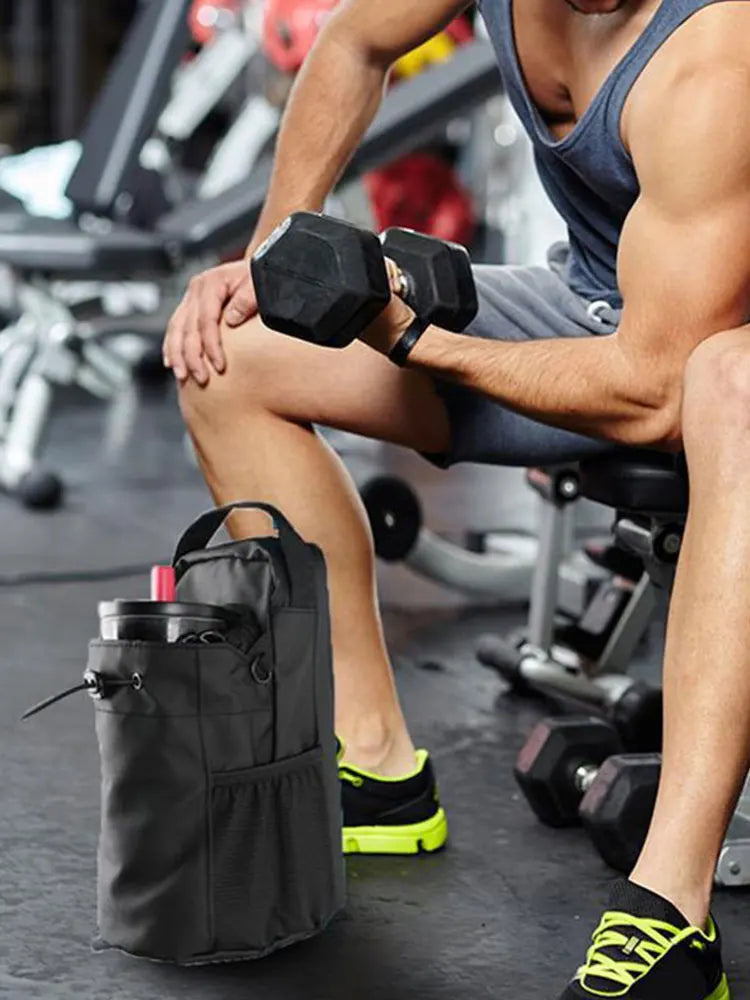 Magnetic Crossbody Gym Bag with Water Bottle Pouch and Phone Holder for Fitness and Travel