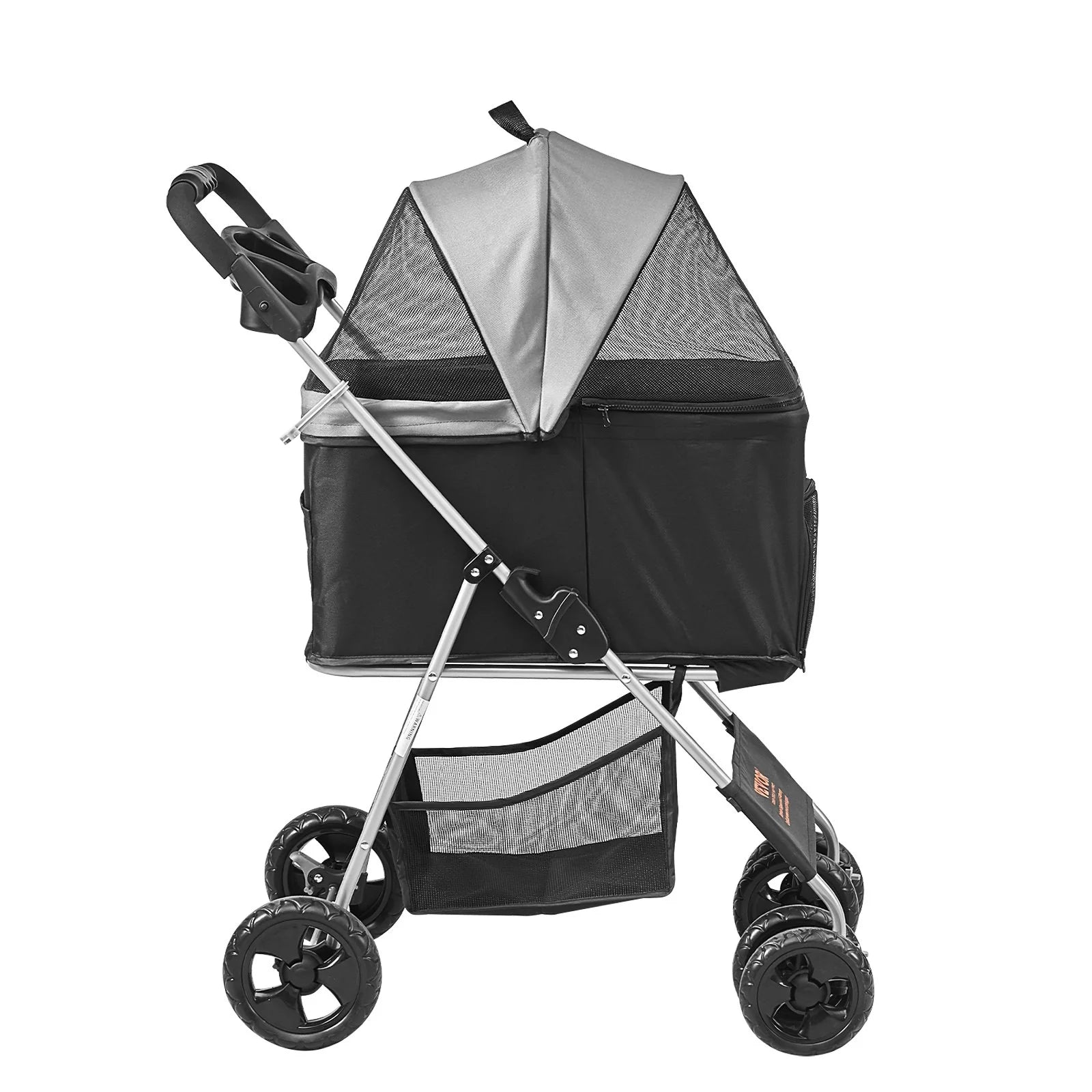 PawVoyager – 4-Wheel Pet Stroller with Detachable Carrier & Storage