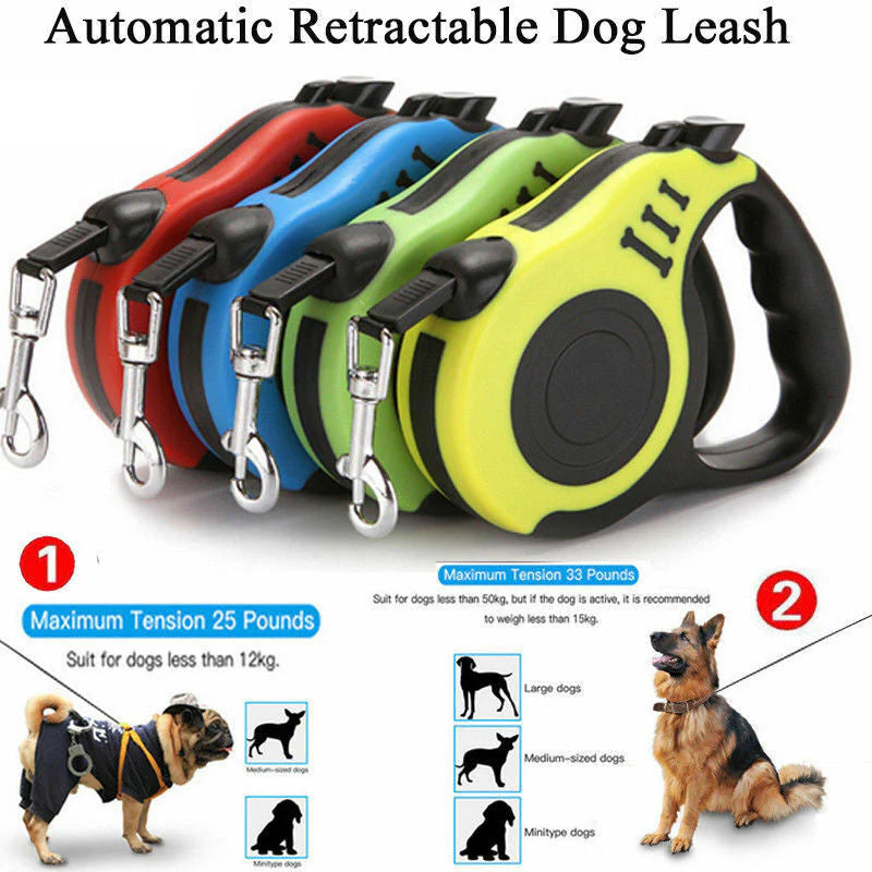 QuickStop Retractable Leash – Dual Size Control with Lock & Brake