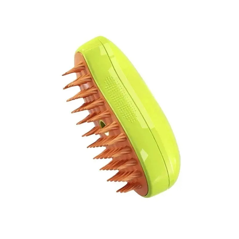 3-in-1 Electric Pet Grooming Brush with Steam Cleaning, Massage Function, and Retractable Handle for Cats and Dogs
