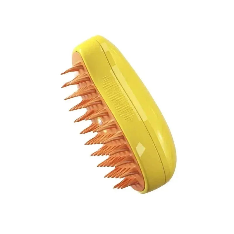3-in-1 Electric Pet Grooming Brush with Steam Cleaning, Massage Function, and Retractable Handle for Cats and Dogs