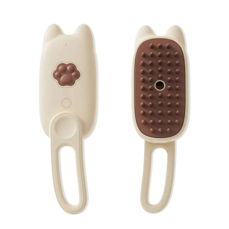 3-in-1 Electric Pet Grooming Brush with Steam Cleaning, Massage Function, and Retractable Handle for Cats and Dogs