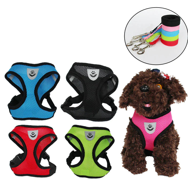 Reflective Harness & Leash Combo – Secure Fit for Small to XL Dogs & Cats