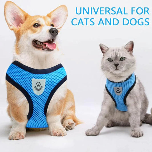 Reflective Harness & Leash Combo – Secure Fit for Small to XL Dogs & Cats